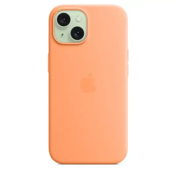 Case de Silicona Apple para iPhone 15 con MagSafe -Naranja Sorbete - Image 4