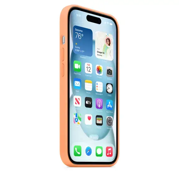 Case de Silicona Apple para iPhone 15 con MagSafe -Naranja Sorbete - Image 7