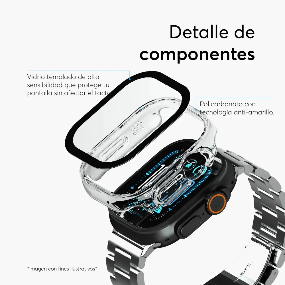 Case NCO ClearCase Crystal para Apple Watch Ultra 3 / 2 / 1 - 49mm - Transparente - Image 3