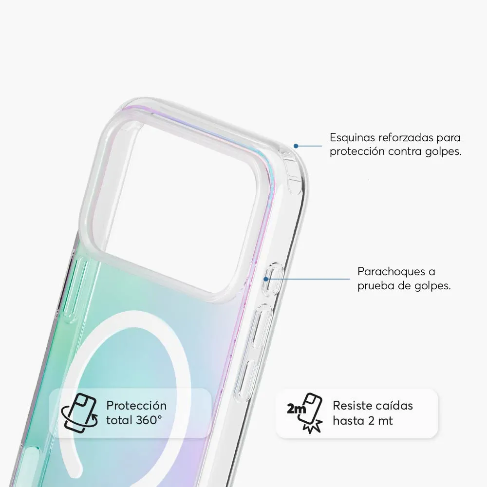 Case NCO SafeCase Clear con MagSafe para iPhone 17 Pro Max - Arcoiris - Image 3