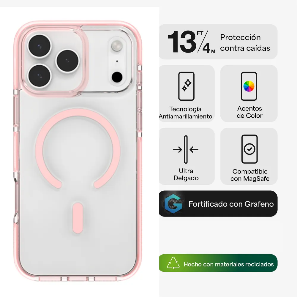 Case Zagg Santa Cruz Snap Magsafe KS para iPhone 17 Pro Max - Rosa Pastel - Image 5