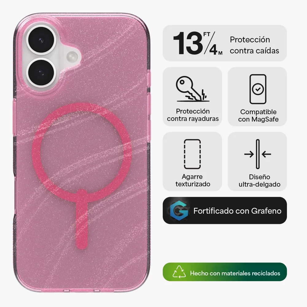 Case Zagg Milan Snap MagSafe KS para iPhone 17 - Rosa Brillante - Image 3