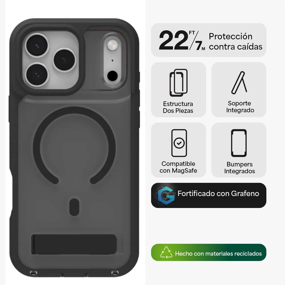 Case ZAGG Rainier con MagSafe KS para iPhone 17 Pro Max - Negro Humo - Image 2