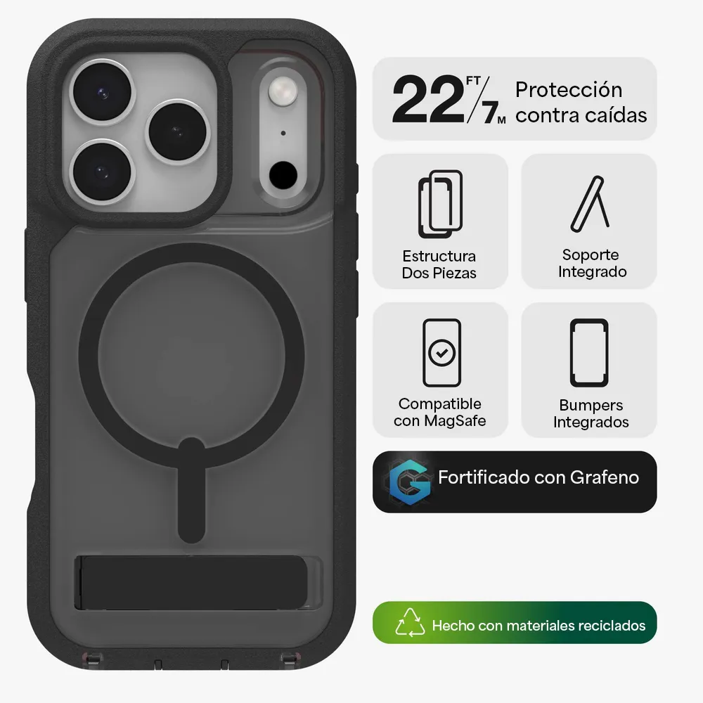 Case ZAGG Rainier con MagSafe KS para iPhone 17 Pro Max - Negro Humo - Image 3