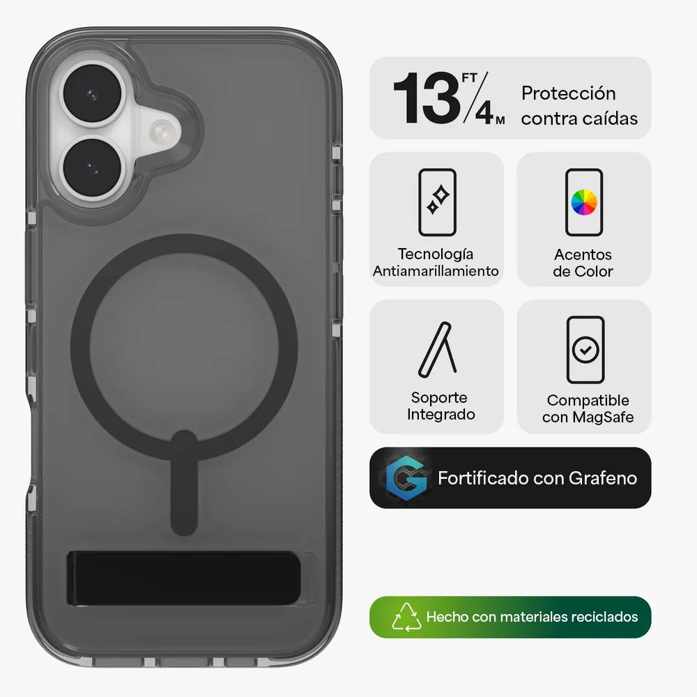 Case ZAGG Santa Cruz con MagSafe KS para iPhone 17 - Negro Medianoche - Image 3