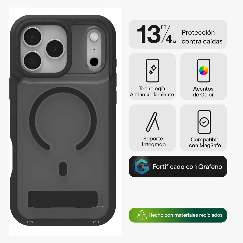 Case ZAGG Santa Cruz con MagSafe KS para iPhone 17 Pro Max - Negro Medianoche - Image 2