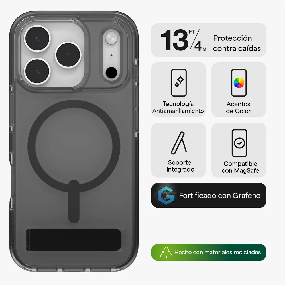 Case ZAGG Santa Cruz con MagSafe KS para iPhone 17 Pro Max - Negro Medianoche - Image 5