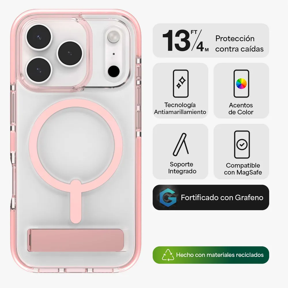 Case Zagg Santa Cruz Snap Magsafe KS para iPhone 17 Pro Max - Rosa Patel - Image 4