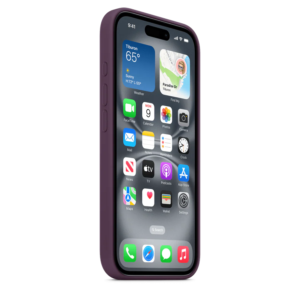 Funda de silicón para el iPhone 16 con MagSafe - Color ciruela - Image 5