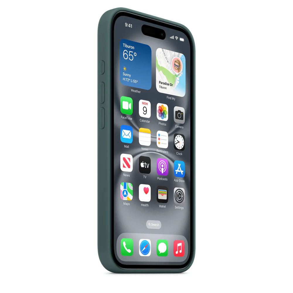 Funda de silicón para el iPhone 16 con MagSafe - Verde lago - Image 5