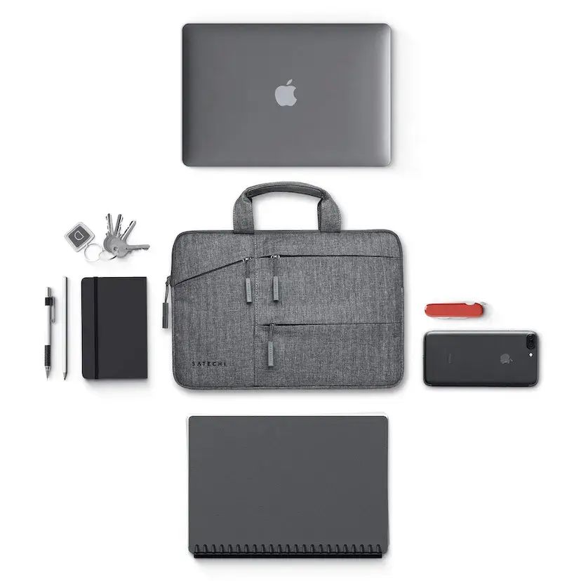 Funda Satechi para Macbook 13" con bolsillos - Gris - Image 4