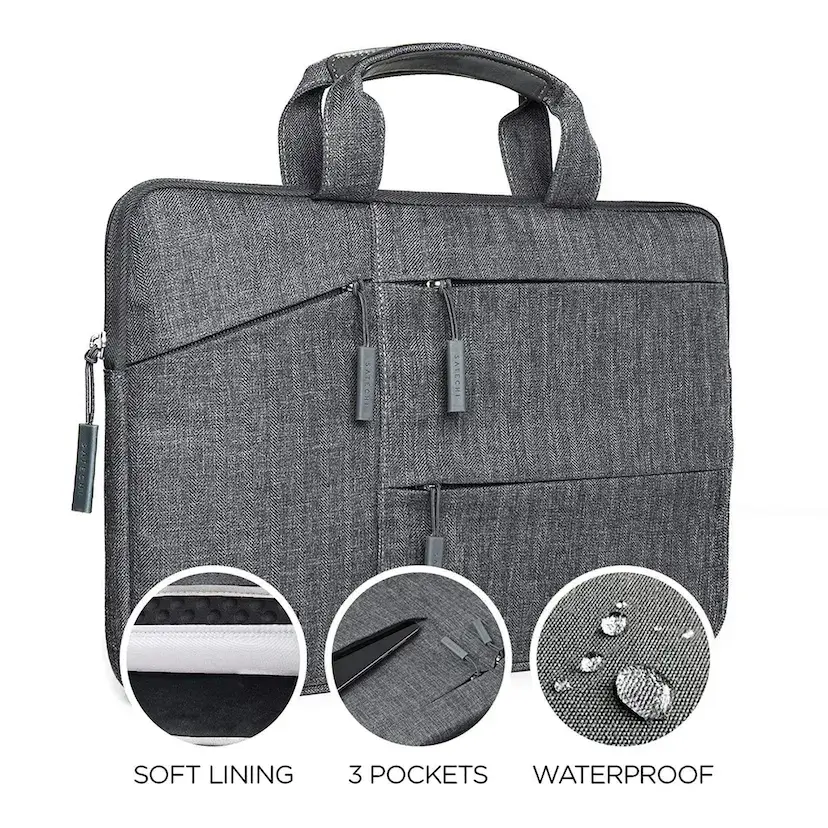 Funda Satechi para Macbook 13" con bolsillos - Gris - Image 5