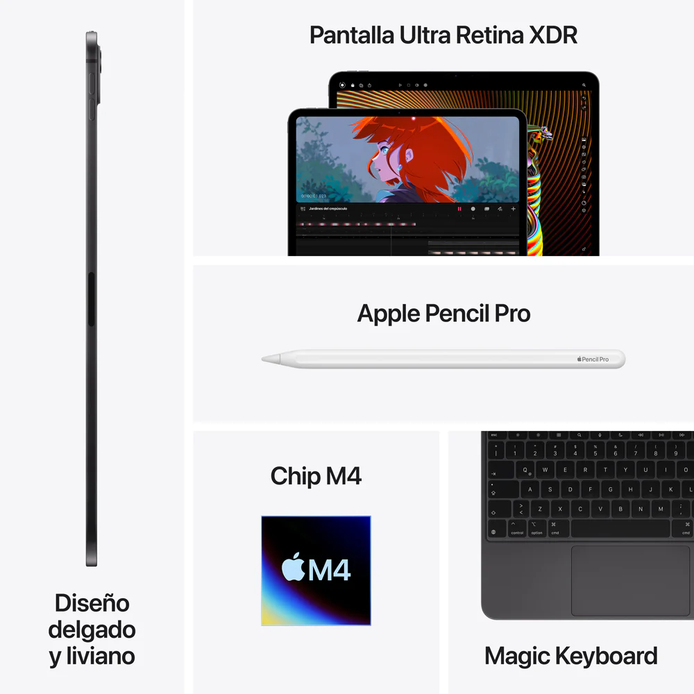 iPad Pro de 11 pulgadas Wi-Fi + Cellular 512 GB Vidrio estándar - Negro espacial (M4) - Image 9
