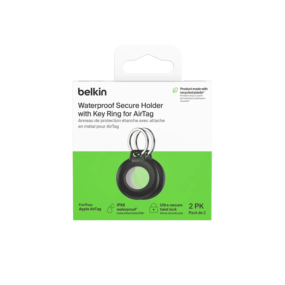 Llavero Belkin impermeable para AirTag (Paquete de 2) - Negro - Image 3