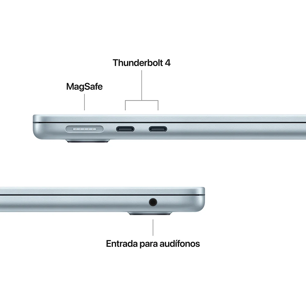 MacBook Air de 13 pulgadas: Chip M4 de Apple con CPU de 10 núcleos y GPU de 8 núcleos, 256 GB SSD - Azul cielo - Image 7