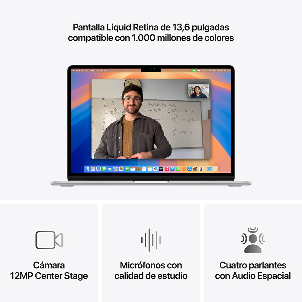 MacBook Air de 13 pulgadas: Chip M4 de Apple con CPU de 10 núcleos y GPU de 8 núcleos, 256 GB SSD - Plata - Image 5