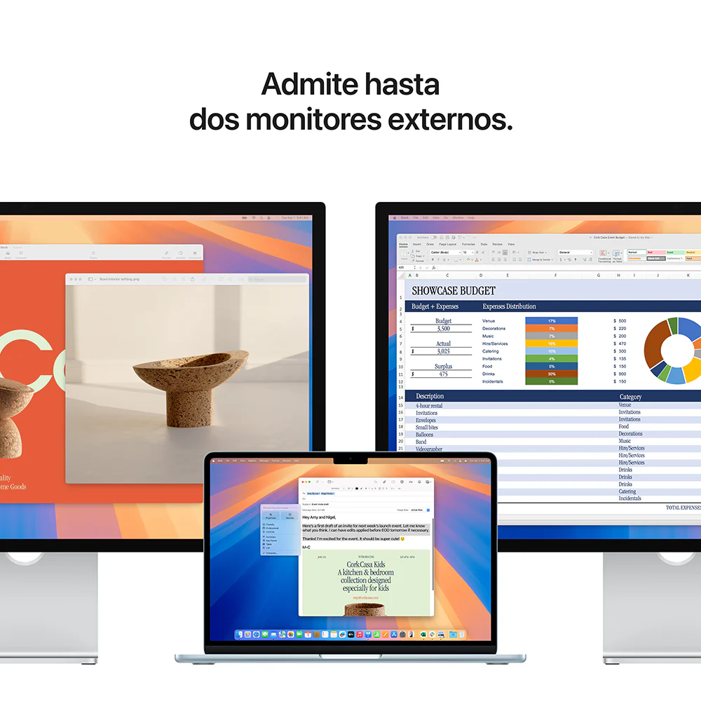 MacBook Air de 13 pulgadas: Chip M4 de Apple con CPU de 10 núcleos y GPU de 8 núcleos, 256 GB SSD - Blanco estrella - Image 9
