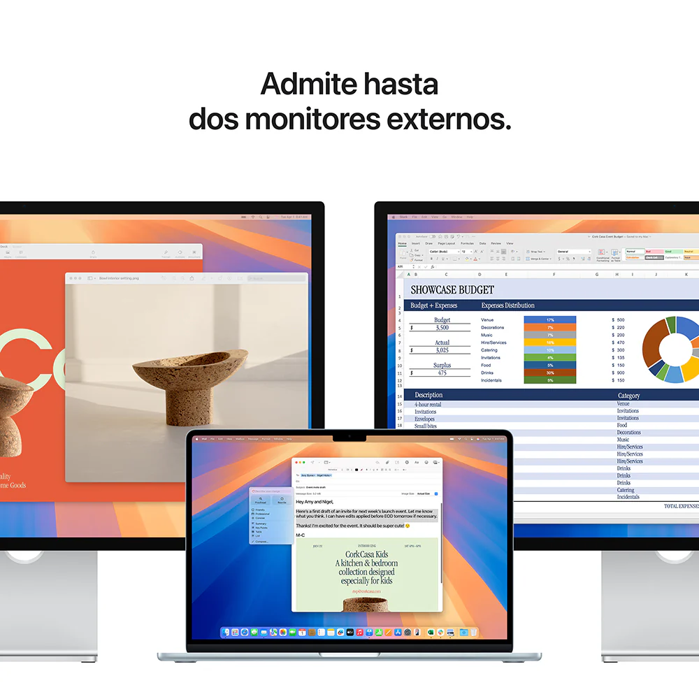 MacBook Air de 15 pulgadas: Chip M4 de Apple con CPU de 10 núcleos y GPU de 10 núcleos, 512 GB SSD - Azul medianoche - Image 9