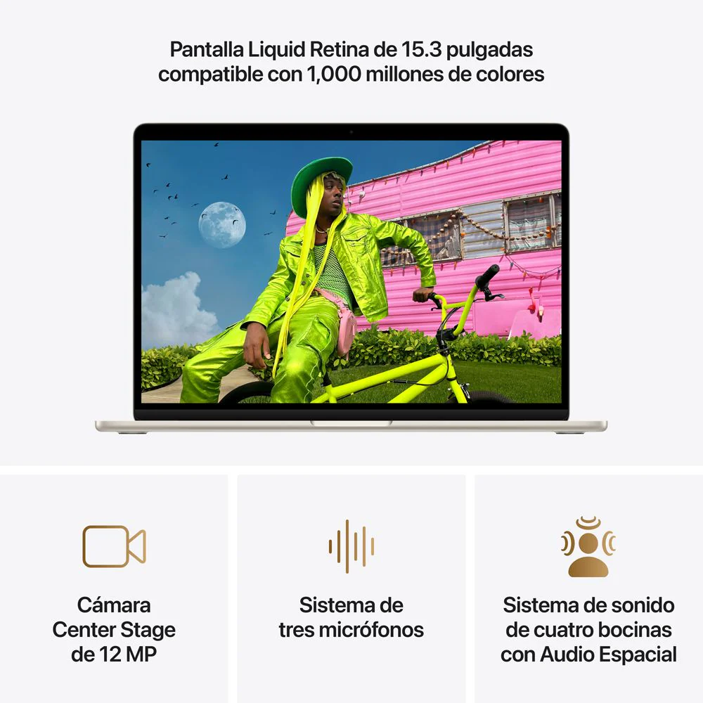 MacBook Air de 15 pulgadas: Chip M5 de Apple con CPU de 10 núcleos y GPU de 10 núcleos, 512 GB SSD - Blanco estelar - Image 5