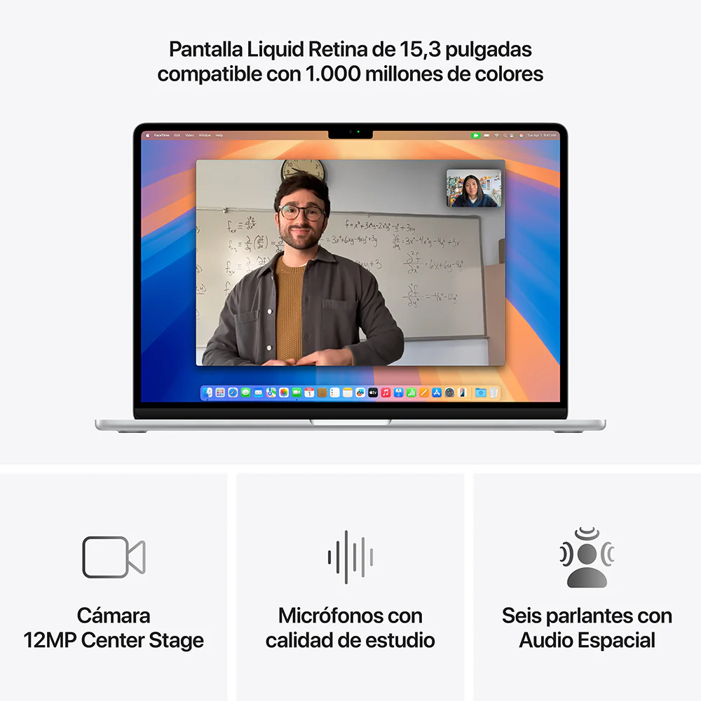 MacBook Air de 15 pulgadas: Chip M4 de Apple con CPU de 10 núcleos y GPU de 10 núcleos, 256 GB SSD - Plata - Image 5