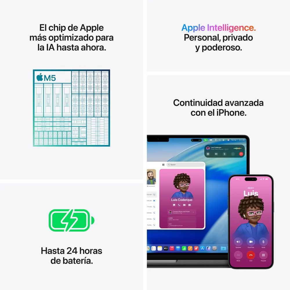 MacBook Pro de 14 pulgadas: Chip M5 de Apple con CPU de 10 núcleos y GPU de 10 núcleos, 1 TB SSD - Color plata - Image 8