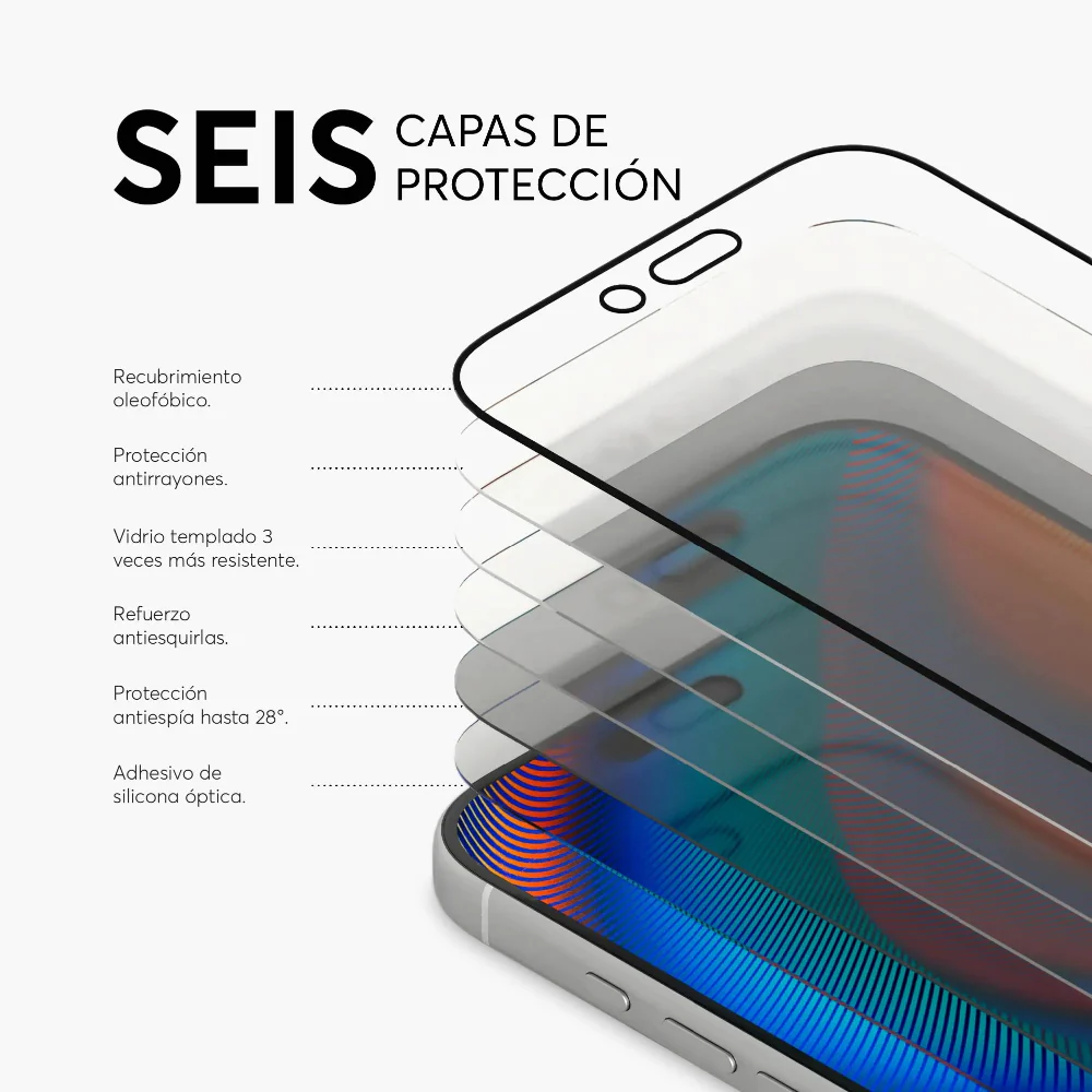 Protector de Pantalla NCO GlassGuard Privacy para iPhone 17 Pro Max - Negro - Image 4